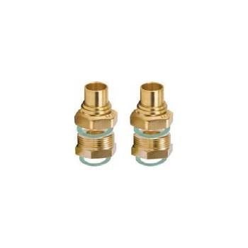 Caleffi Single-line 3/4" Sweat fitting kit includes (2)1"male adaptors, nuts, tail piece & washers