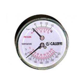 Caleffi temperature / pressure gage  3-1/8" dial 1/4"NPT rear