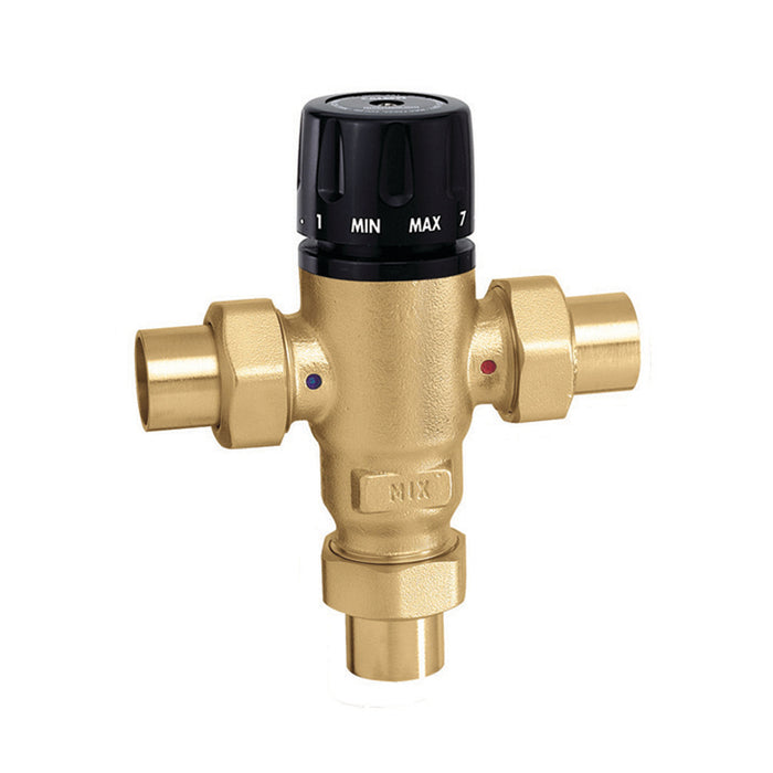 Caleffi MixCal 3-Way Mixing Valve 3/4" Sweat w/Check Valves