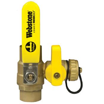 Webstone Propal 1-1/4" ball valve hi-flow with hose drain