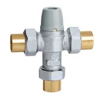 Caleffi 3/4" sweat scald protection 3-way thermostatic mix valve