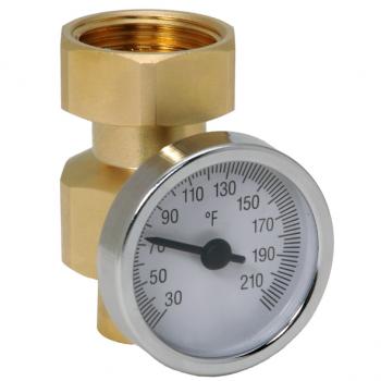 Caleffi 3/4" Mixed Temperature Gauge Sweat Fitting Assembly